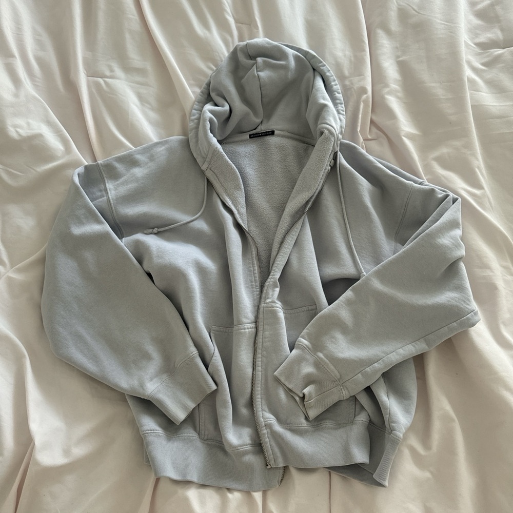 Light Blue Zip-Up Hoodie
